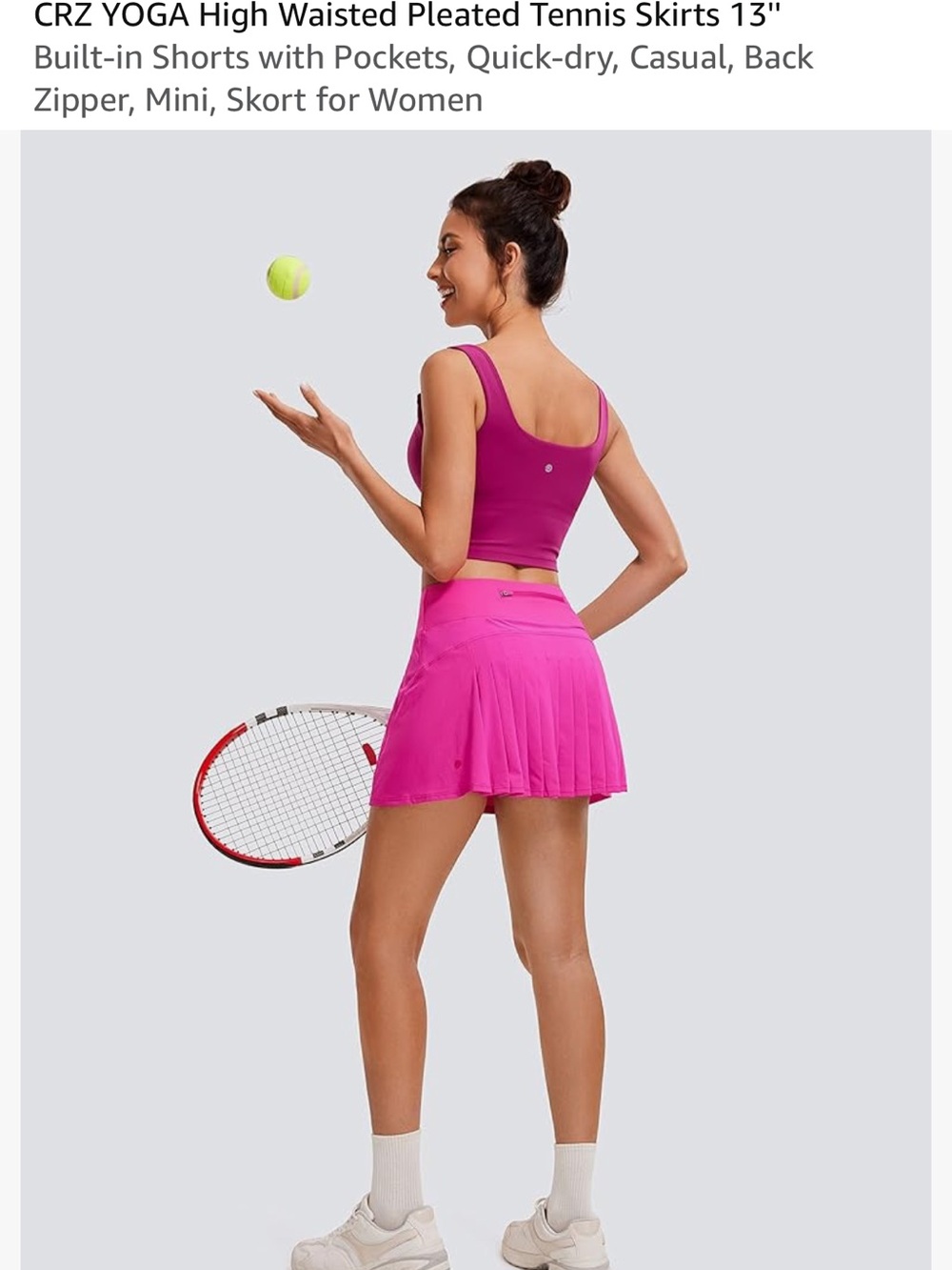 3 CRZ YOGA Hot Pink Tennis Skirt , White and Olive all Xs 3 for 50 free ship